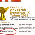 Guru MIN 24 Aceh Timur Terpilih Sebagai Finalis Anugerah Konstitusi X Tahun 2021